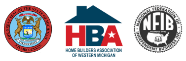 logos and seals for affiliated agencies: State of Michigan, Kalamazoo Home Builders Association and NFIB