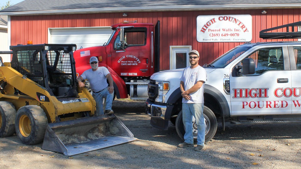 High Country Poured Walls equipment and operators - Doug and Mitch Craddock High Country Poured Walls equipment with owner/operators